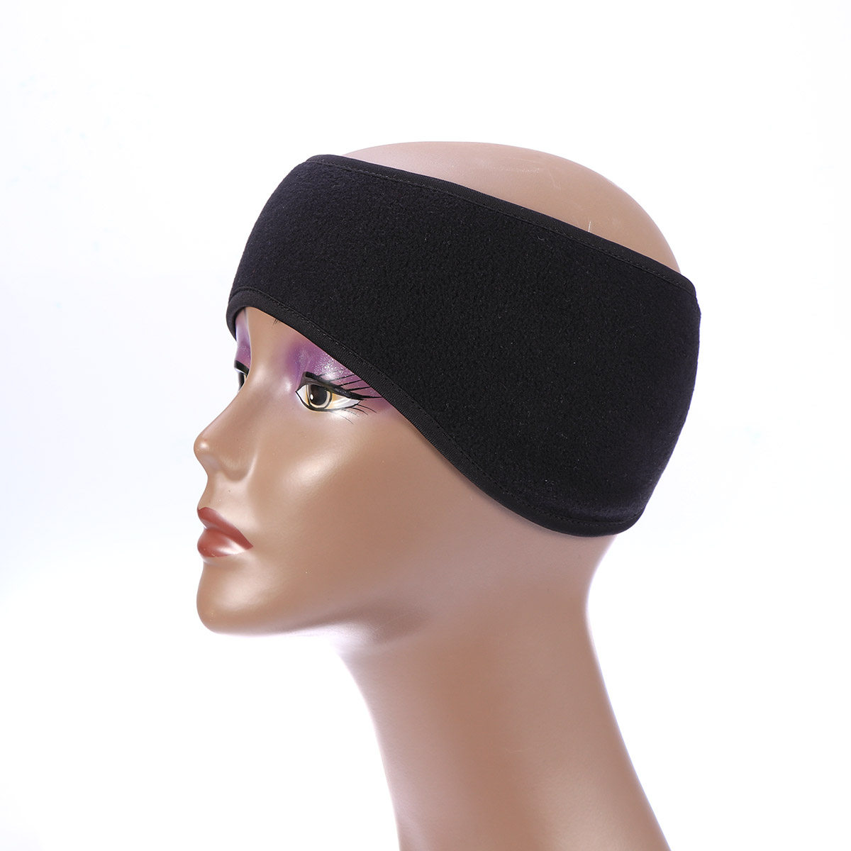Fleece Ear Warmer Band - Unisex zwarte oorwarmer hoofdband winter thermische