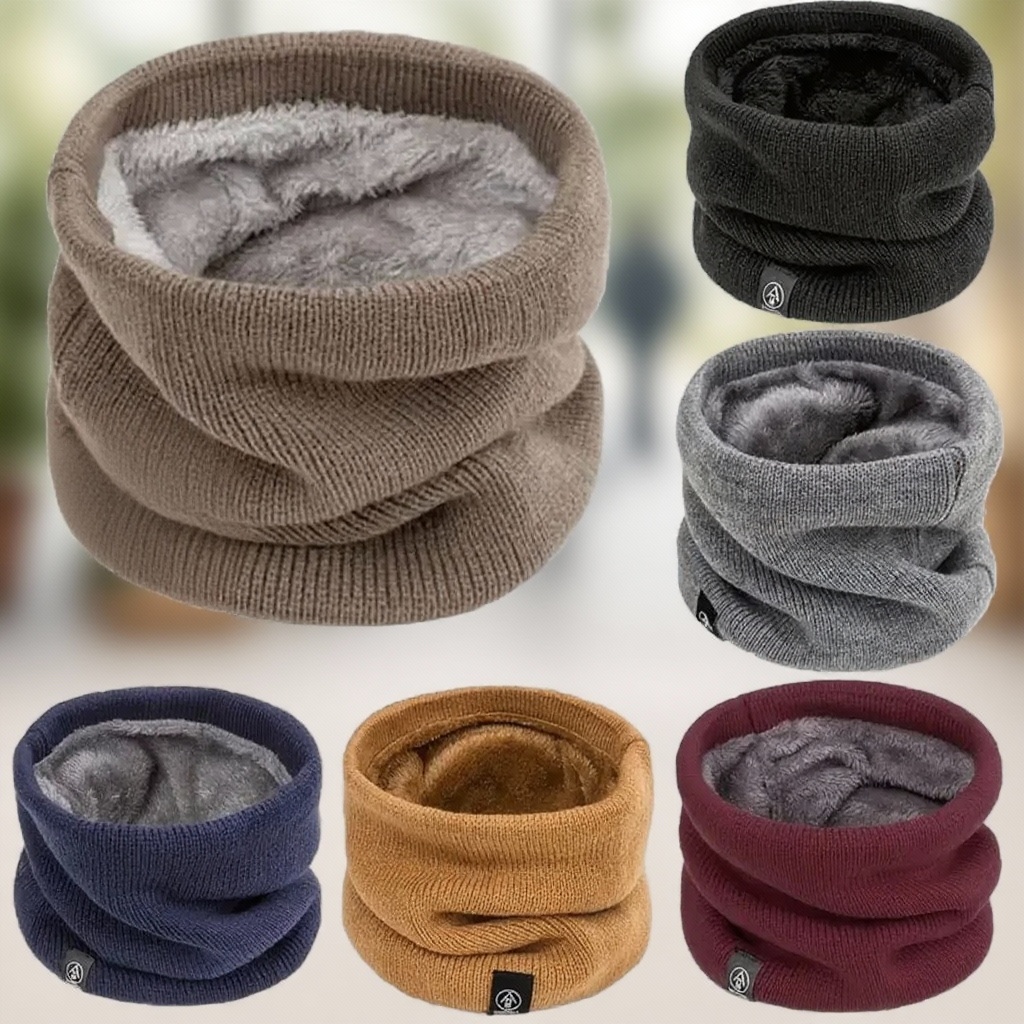 Neck Gaiter Fleece - Warme gebreide sjaal Verdikte pluche Winddicht