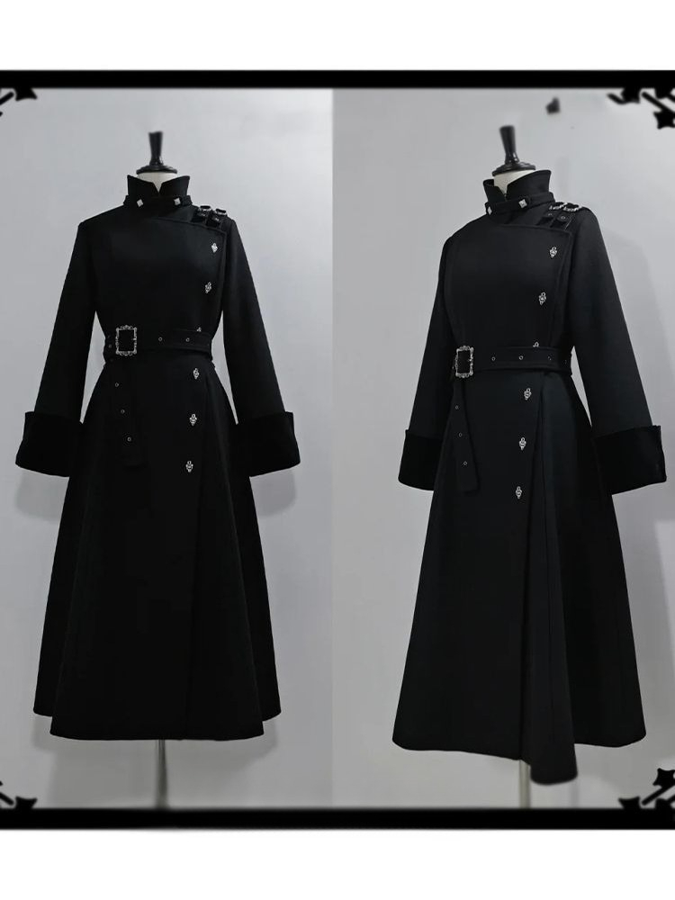 2025 Winter Gothic Belted Slim - Wool Coat Peacoat recensie en prijs