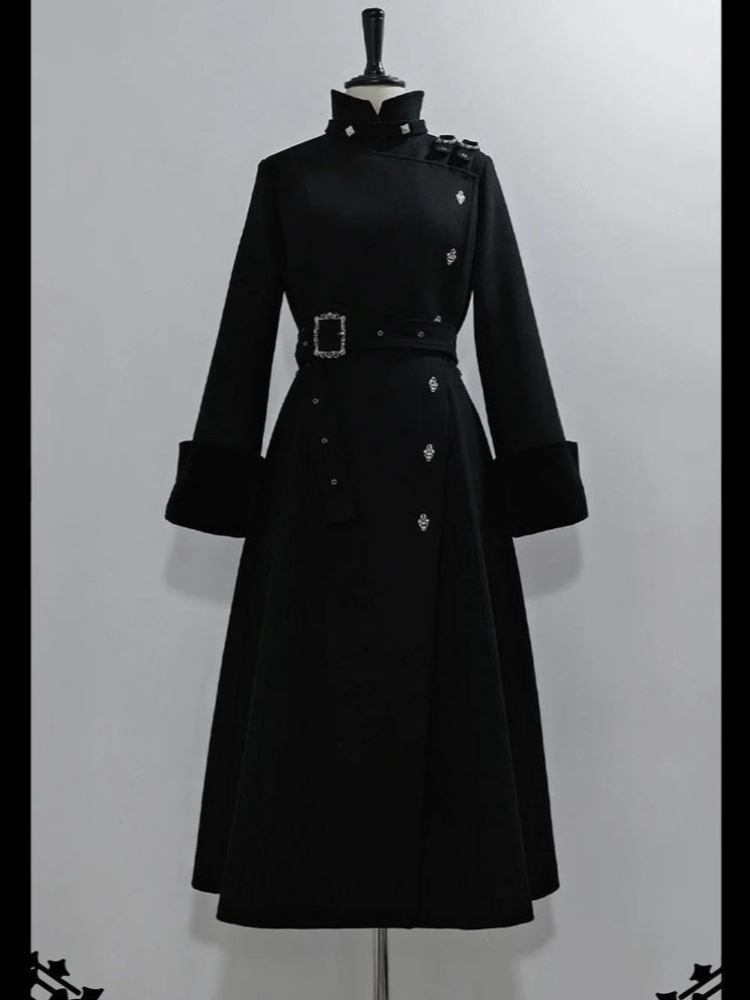 2025 Winter Gothic Belted Slim - Wool Coat Peacoat recensie en prijs