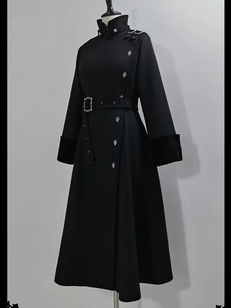 2025 Winter Gothic Belted Slim - Wool Coat Peacoat recensie en prijs