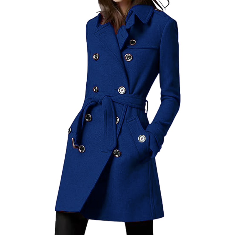 Dames trenchcoat wolmix dubbel - Wool Coat Peacoat recensie en prijs