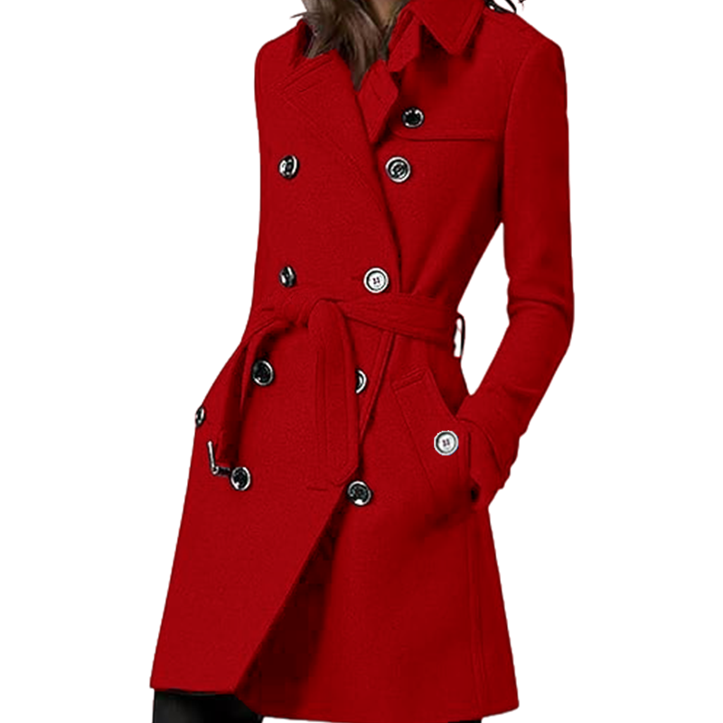 Dames trenchcoat wolmix dubbel - Wool Coat Peacoat recensie en prijs