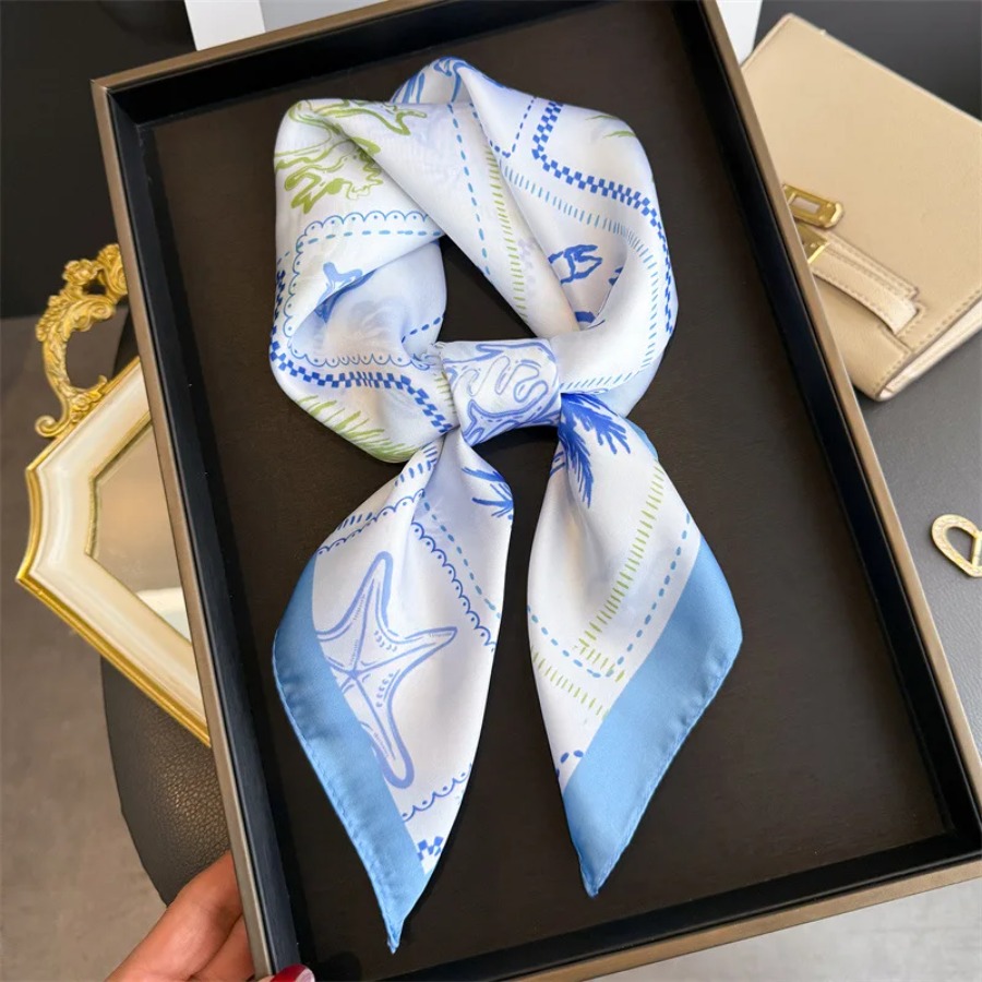 Blauw Print Zijden Vierkante S - Shawl Wrap Winter recensie en prijs